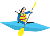 Illustration of person kayaking