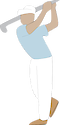 Illustration of person swinging golf club