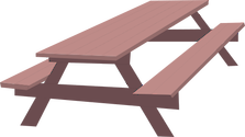 Illustration of picnic table