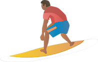 Illustration of surfer
