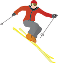 Illustration of person skiing
