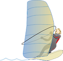 Illustration of wind surfing