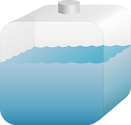 Illustration of container with liquid