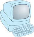 Illustration of desktop computer and keyboard