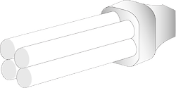 Illustration of fluorescent light bulb
