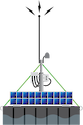 Illustration of floating solar-powered transmitter