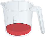 Illustration of measuring cup with low contents