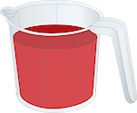 Illustration of measuring cup with full contents