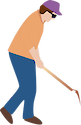 Illustration of person clamming