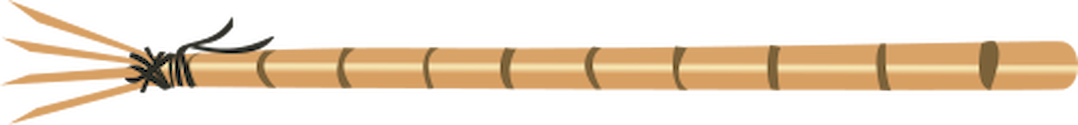 Illustration of bamboo hand spear