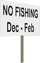 Illustration of seasonal fishing closure sign