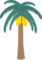 Illustration of coconut palm tree