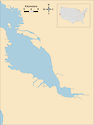 Illustration map of San Francisco Bay in California, USA