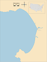 Illustration map of Monterey Bay in California, USA