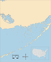 Illustration map of Florida Bay in Florida, USA