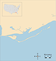 Illustration map of Apalachicola Bay in Florida, USA