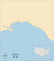 Illustration map of Apalachee Bay in Florida, USA