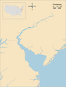 Illustration map of Delaware Bay in Delaware and New Jersey, USA