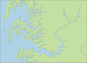 Illustration map of Choptank River in Maryland, USA