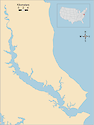Illustration map of Patuxent River in Maryland, USA
