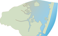 Illustration map of Isle of Wight watershed in Maryland, USA