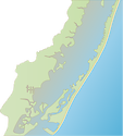 Illustration map of Chincoteague Bay watershed in Maryland and Virginia, USA