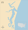 Illustration map of Wells Bay in Maine, USA