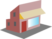 Illustration of a small corner store