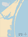 Illustration map of Upper Laguna Madre in Texas, USA