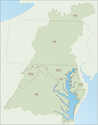 Illustration of Chesapeake Bay watershed
