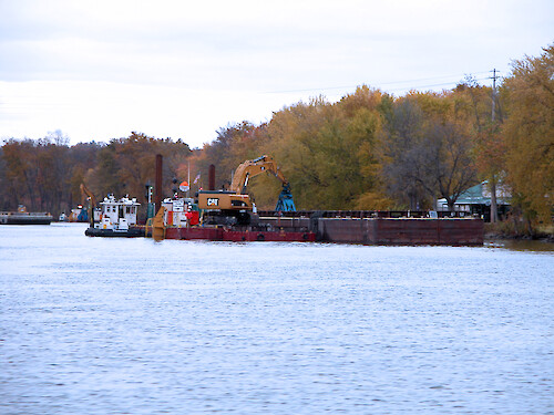 Dredging the Champlain Canal, upper Hudson River, NY, to remove PCBs from the riverbed sediment is the one of the largest environmental dredging projects ever undertaken in the U.S.
