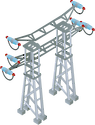 Illustration of a high voltage power stanchion