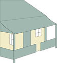 Illustration of a house, close up