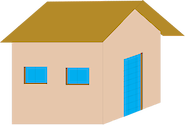 Illustration of a house, view from the side