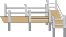 Illustration of a sideways view of a jetty