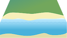 Illustration of coastline base with beach