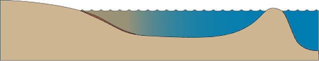Illustration of closed and shallow estuary base