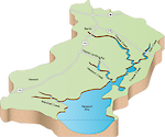 Illustration map of Newport Bay watershed in Maryland, USA