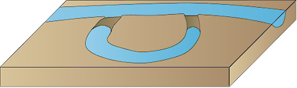 Illustration of lake base with oxbow lake