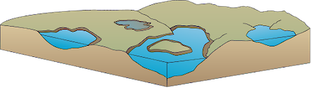 Illustration of base with isolated ponds