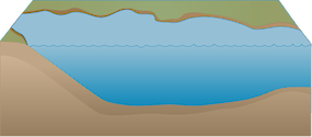 Illustration of river base cutaway