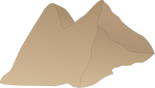 Illustration of mountains with saddle
