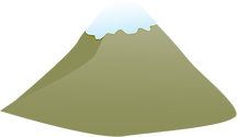 Illustration of a mountain with snow peak