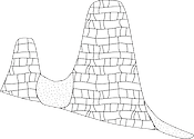 Illustration of limestone reef with sand deposits