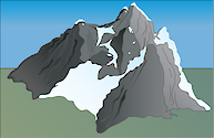 Illustration of glaciated mountain