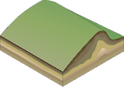 Illustration of hill with geologic layers