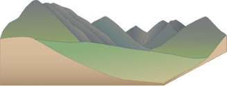 Illustration of mountain range with foothills