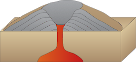 Illustration of cinder cone volcano
