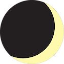 Illustration of the moon undergoing phases; waxing (increasing) crescent (shape), heading towards a full moon.