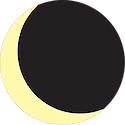 Illustration of the moon undergoing phases; waning (decreasing in size) crescent (name of shape), heading towards a new moon.